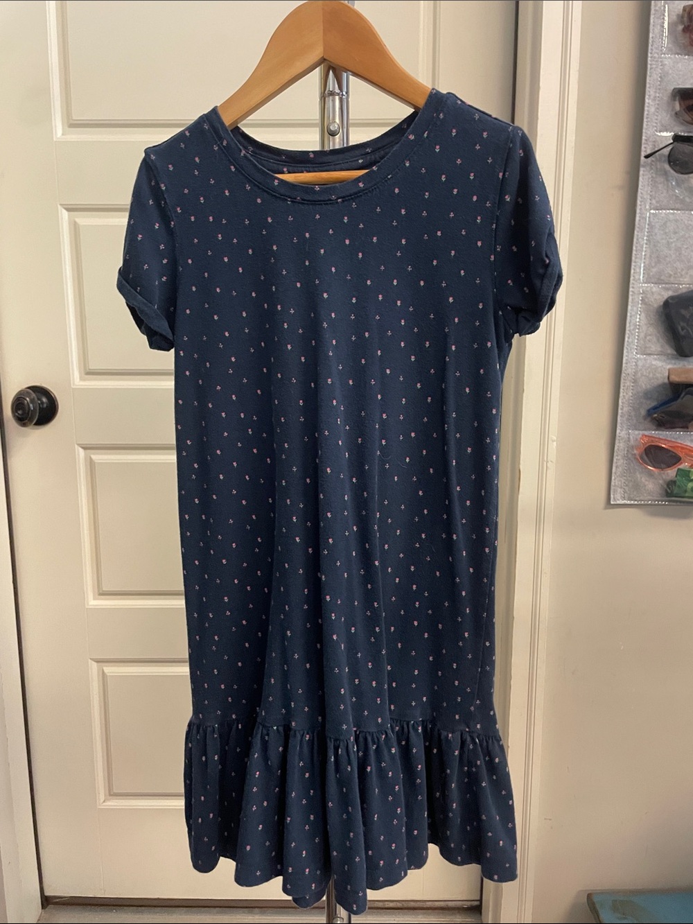 Gymboree Navy Dress with Floral Print + Matching Leggings